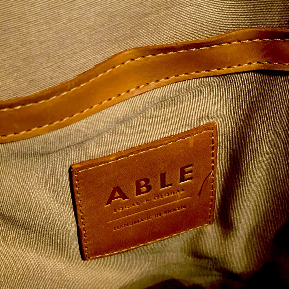 ABLE Leather ALEM Backpack in Cognac